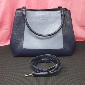 Kate Spade Lena Colorblock Satchel Bag w/ Shoulder Strap - Light & Dark Blue